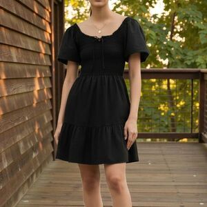 Gap Flutter Sleeve Smock Tiered Mini Dress